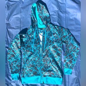 NWOT Under Armour Abstract Blue Zip-up Hoodie - XS